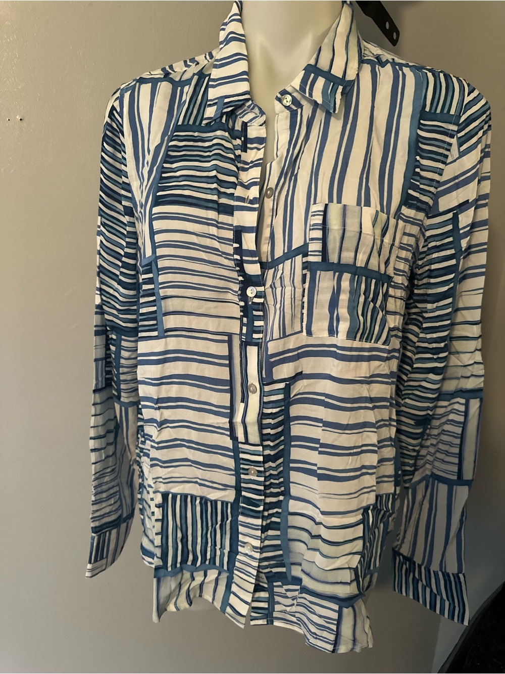Rails Blue and White Josephine Marine Large NEW Button-Down Shirt